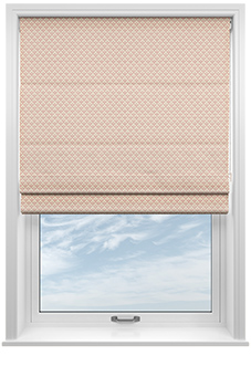 Trellis Prints, Scallop and Bud Rosies Pink - Roman Blind